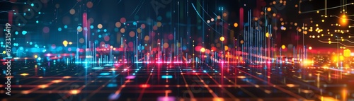 Wallpaper Mural A glowing futuristic city with a blue and purple color scheme. The city is made up of tall buildings and skyscrapers, and there are lights andLi Zi Si Chu Fei Jian . Torontodigital.ca