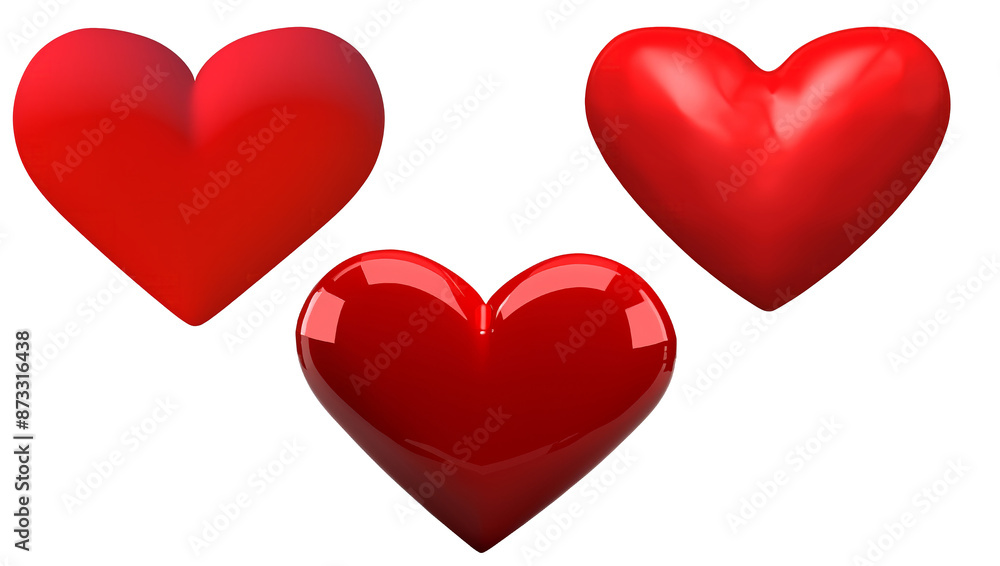 red hearts isolated on white background red hearts isolated on white background