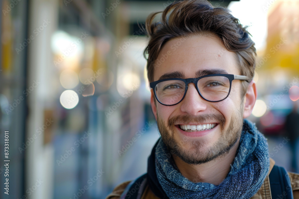 Obraz premium American handsome man smiling, informal