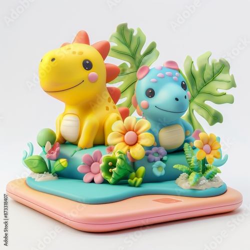 Cute dinosaur 3d illustration