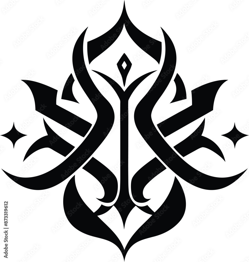 calligraphic pattern illustration black and white calligraphic pattern illustration black and white