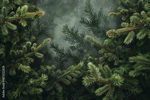 Obraz na płótnie Balsam Fir tree background design, creative wallpaper w salonie