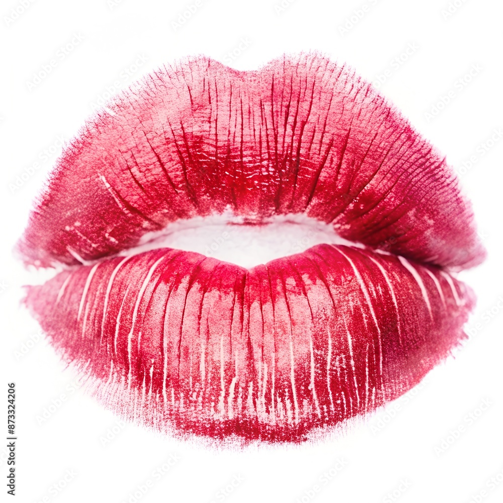 Fototapeta premium red lips isolated on white