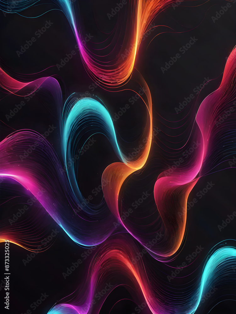 Obraz premium Abstract motion sound wave lines background with wavy lines.