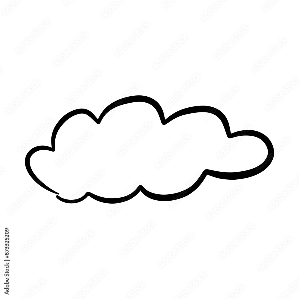 Cloud icon, hand-drawn outline sketch simple doodle outline drawing art illustration Cloud icon, hand-drawn outline sketch simple doodle outline drawing art illustration