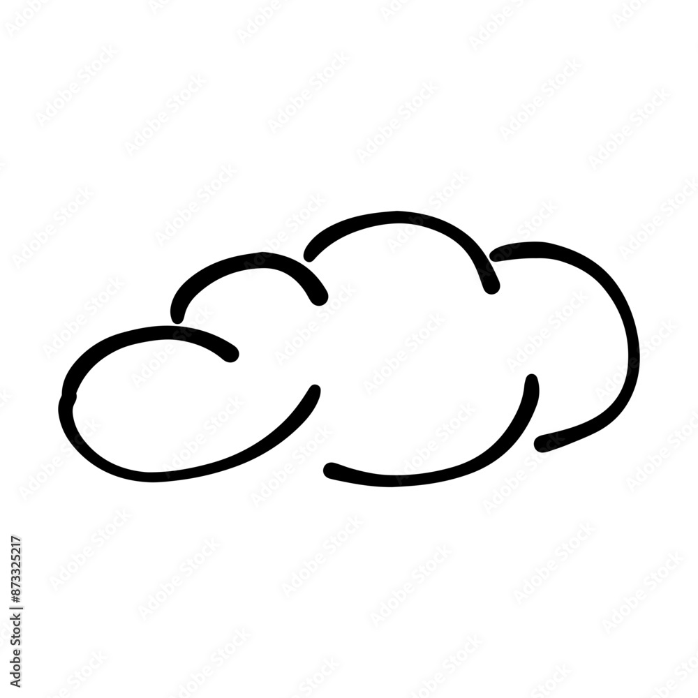 Cloud icon, hand-drawn outline sketch simple doodle outline drawing art illustration Cloud icon, hand-drawn outline sketch simple doodle outline drawing art illustration