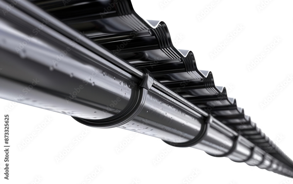 Gutters - Water drainage system from the roof on transparent background