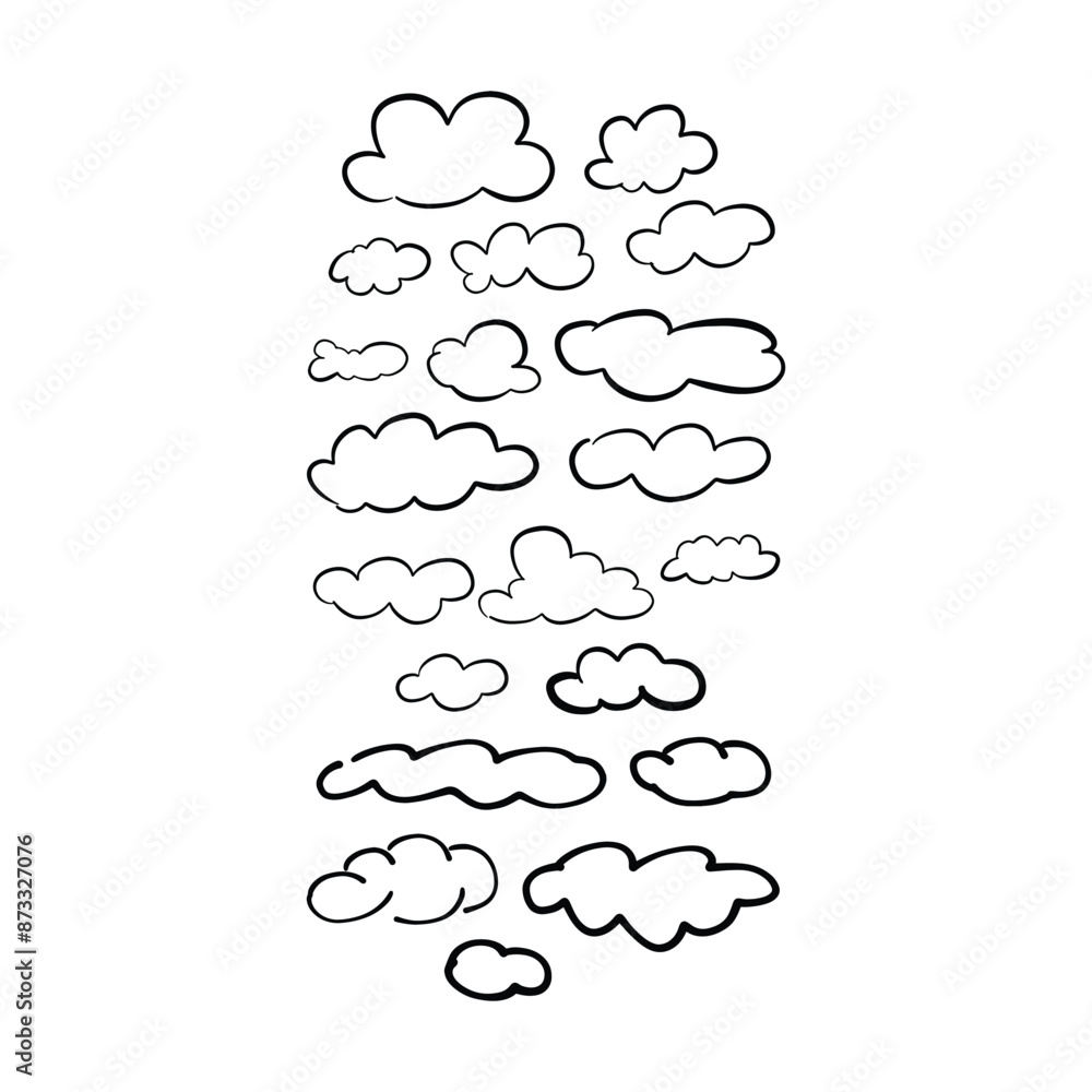 Cloud icon, hand-drawn outline sketch simple doodle outline drawing art illustration Cloud icon, hand-drawn outline sketch simple doodle outline drawing art illustration
