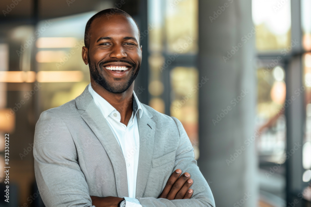 Black American handsome man smiling, Financial Advisor Black American handsome man smiling, Financial Advisor