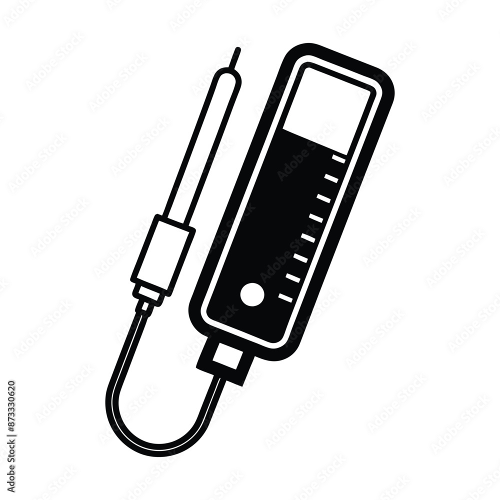vector silhouette pH meter art design white background vector silhouette pH meter art design white background