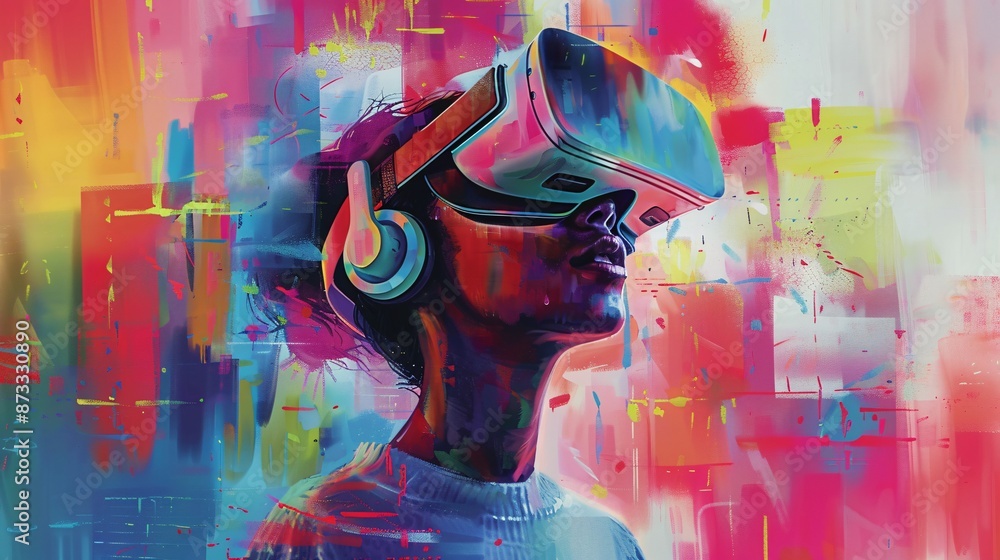 An arts cover highlighting contemporary virtual reality art, gallery highlights, and clean typography, with space for text An arts cover highlighting contemporary virtual reality art, gallery highlights, and clean typography, with space for text