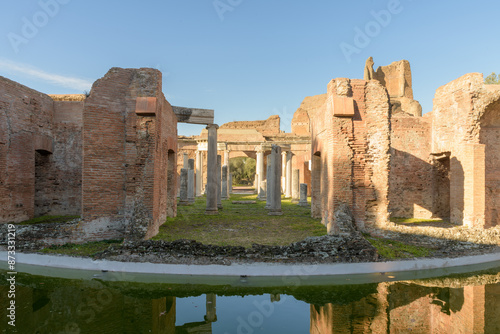 Hadrian's Villa (Villa Adriana; Villa Hadriana) - The Maritime theatre - villa of emperor Hadrian near Tivoli outside Rome, Italy. photo