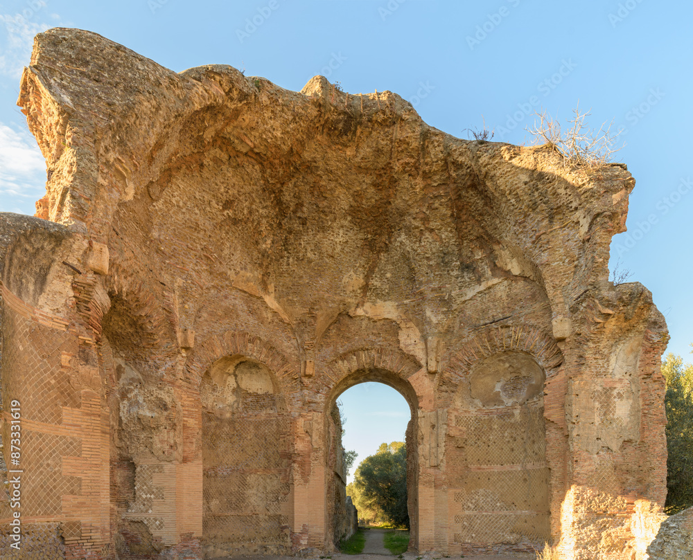 Hadrian's Villa (Villa Adriana; Villa Hadriana) - Piazza d'Oro, vestibule - villa of emperor Hadrian near Tivoli outside Rome, Italy. Hadrian's Villa (Villa Adriana; Villa Hadriana) - Piazza d'Oro, vestibule - villa of emperor Hadrian near Tivoli outside Rome, Italy.