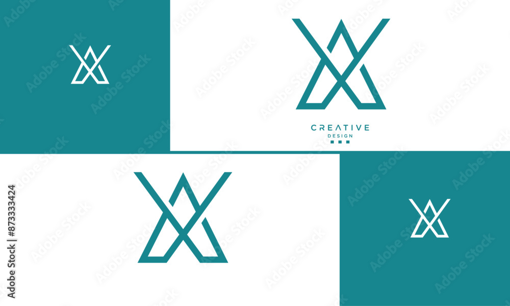 AX, XA, A, X, Abstract Letters Logo Monogram AX, XA, A, X, Abstract Letters Logo Monogram