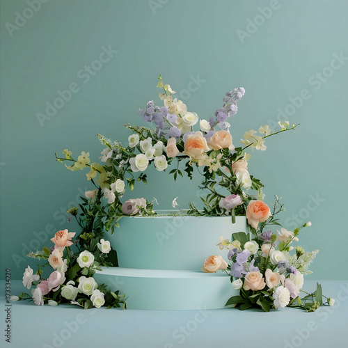 Amidst a tranquil garden, a symphony of tulips dances in the gentle breeze, their vibrant hues of pink, purple, red, and white painting a picturesque scene of springtime bliss.