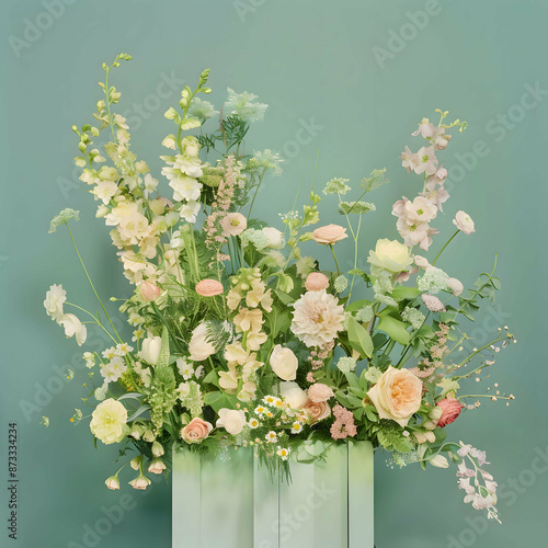 Amidst a tranquil garden, a symphony of tulips dances in the gentle breeze, their vibrant hues of pink, purple, red, and white painting a picturesque scene of springtime bliss.