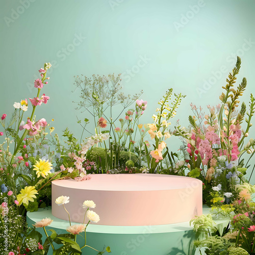 Amidst a tranquil garden, a symphony of tulips dances in the gentle breeze, their vibrant hues of pink, purple, red, and white painting a picturesque scene of springtime bliss.