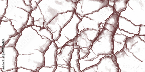 Abstract textured background of white cracked wall. Texture of large, cracked brown and white background mask of cracks. Texture of cracked earth. Drought, post-apocalypse texture.