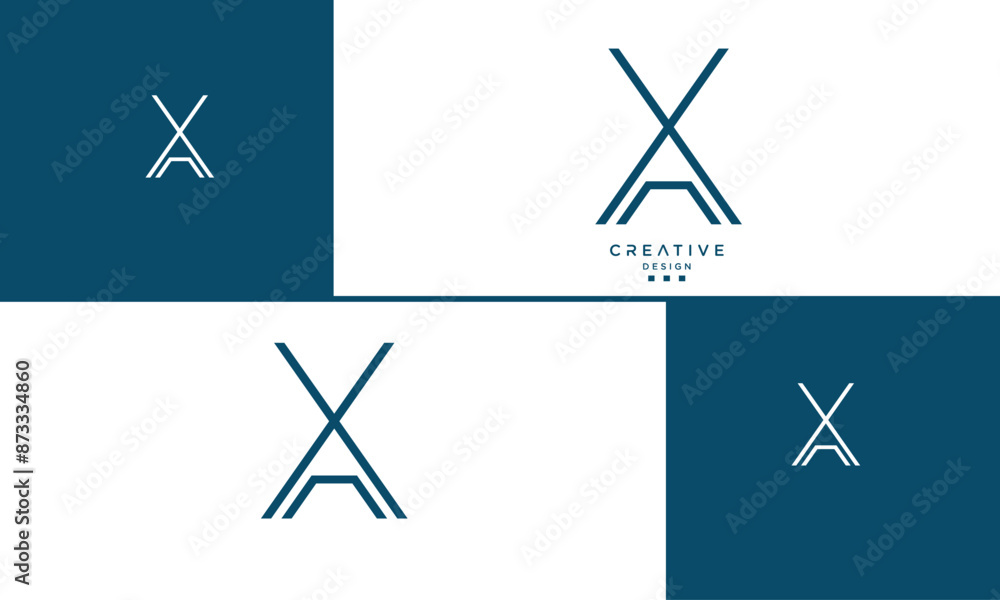 AX, XA, A, X, Abstract Letters Logo Monogram AX, XA, A, X, Abstract Letters Logo Monogram