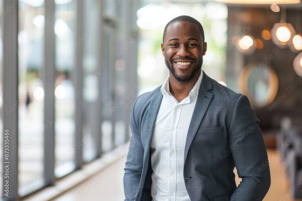 Black American handsome man smiling, Sales Manager Black American handsome man smiling, Sales Manager