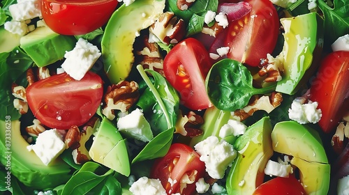 Eyecatching Front view vegetable salad with mayyonaise and olives inside plate on blue surface photo