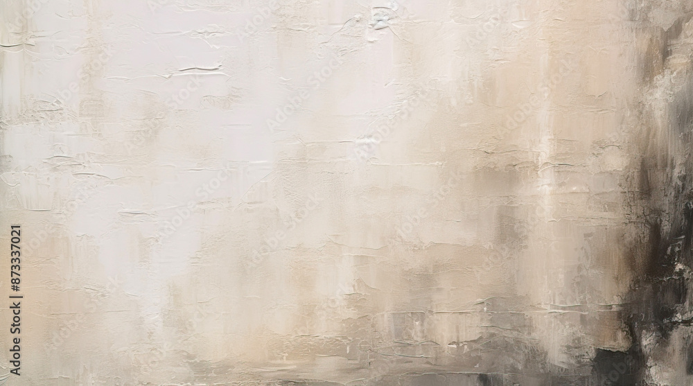 Fototapeta premium Abstract beige and brown oil painting, neutral tones, textured canvas..