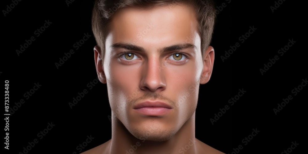 Handsome white man with serious face portrait looking at camera scene Handsome white man with serious face portrait looking at camera scene