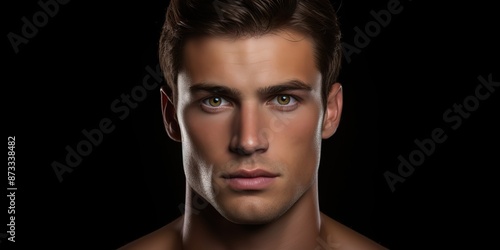 Handsome white man with serious face portrait looking at camera scene © Graphic Warrior
