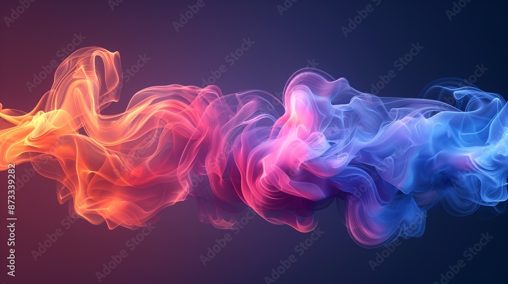 Abstract Colorful Smoke on Dark Background Abstract Colorful Smoke on Dark Background