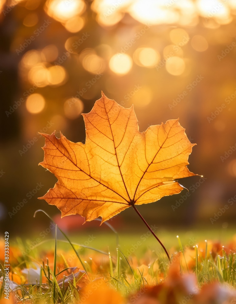 Autumn Leaf falling in Season - Leaves lit up Golden by Sunlight in Forest - Wallpaper for Autumn or October Season - Heap of Leaves falling on Grass in the Woods Autumn Leaf falling in Season - Leaves lit up Golden by Sunlight in Forest - Wallpaper for Autumn or October Season - Heap of Leaves falling on Grass in the Woods