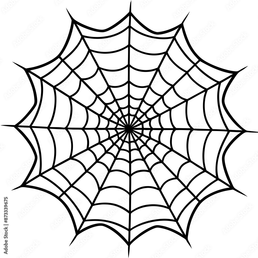 Obraz premium Spider web silhouette vector art illustration