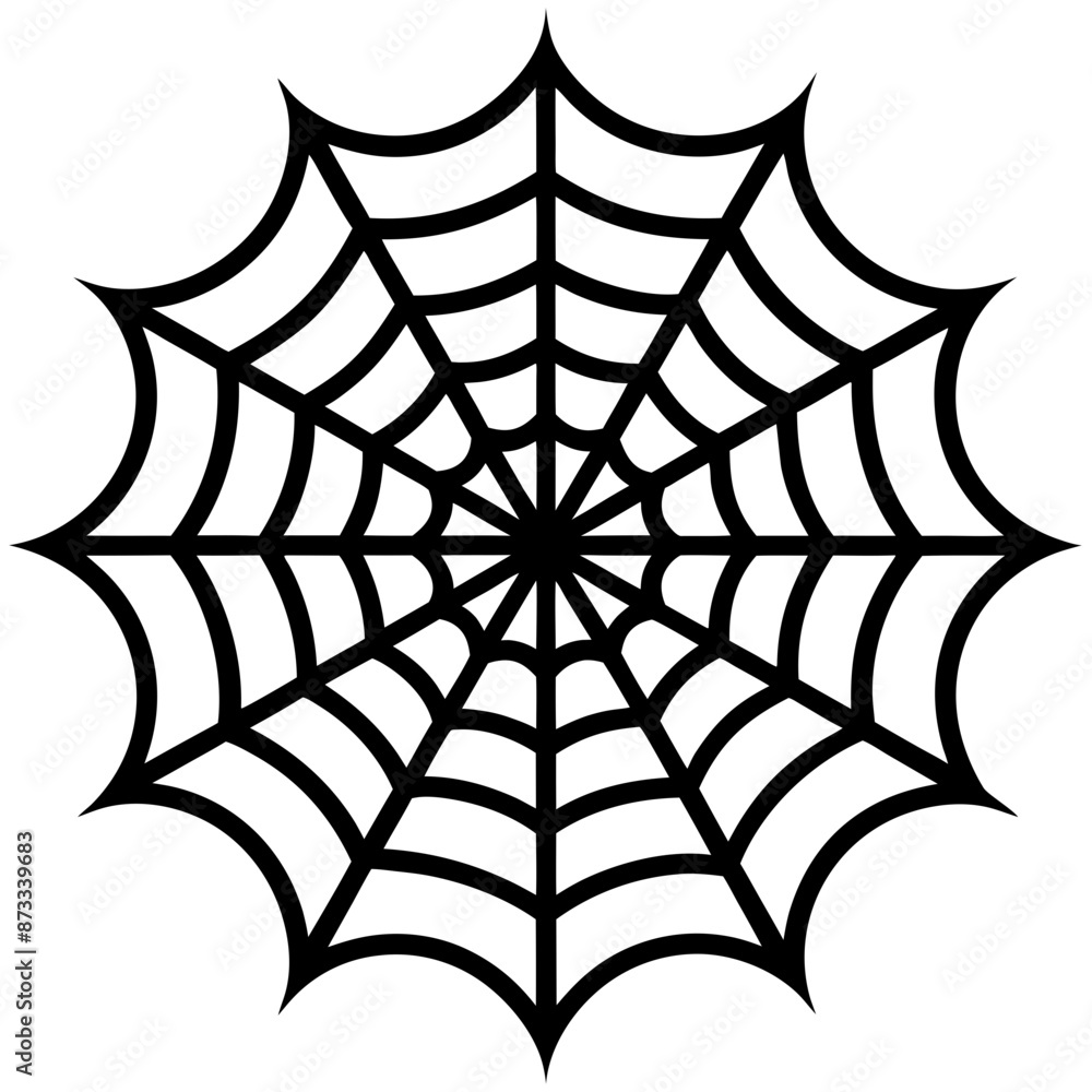 Obraz premium Spider web silhouette vector art illustration