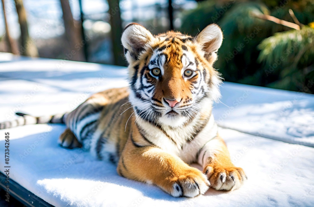 Obraz premium A Cute Baby Tiger