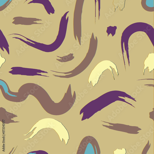 Trendy floral seamless pattern collection. Set of vintage 70s style flower background illustration. Colorful pastel color groovy artwork bundle, y2k nature backgrounds with spring plants