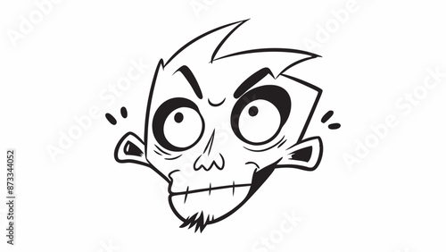 Zombie face line art
