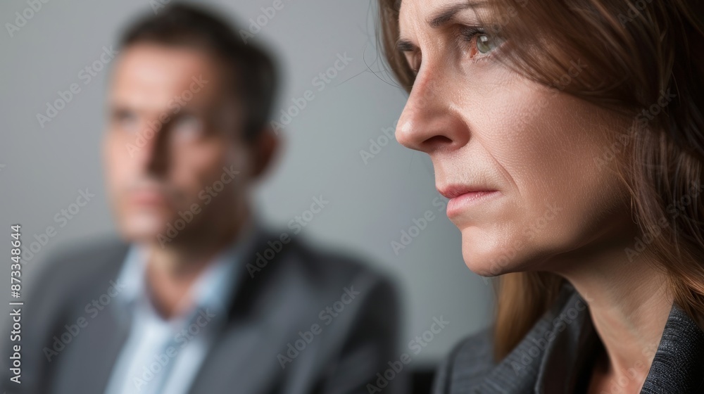 Professional Business Colleagues in Contemplative Pose Professional Business Colleagues in Contemplative Pose