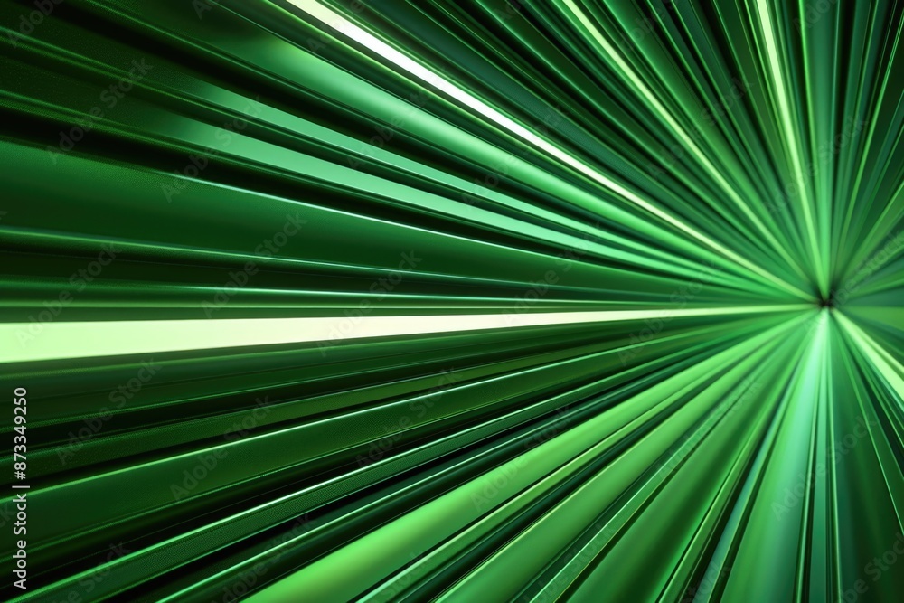 Obraz premium A green line with white stripes that is moving. The image has a futuristic feel to it. The green and white stripes create a sense of motion and energy
