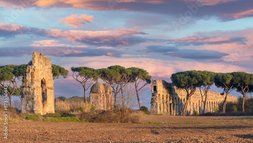 Park of the Aqueducts (Parco degli Acquedotti). Rome, Italy photo