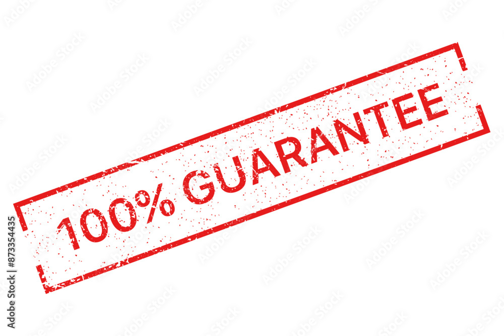 100% guarantee red stamp on white background 100% guarantee red stamp on white background