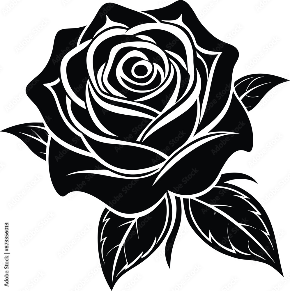 Rose Silhouette vector illustration design Rose Silhouette vector illustration design