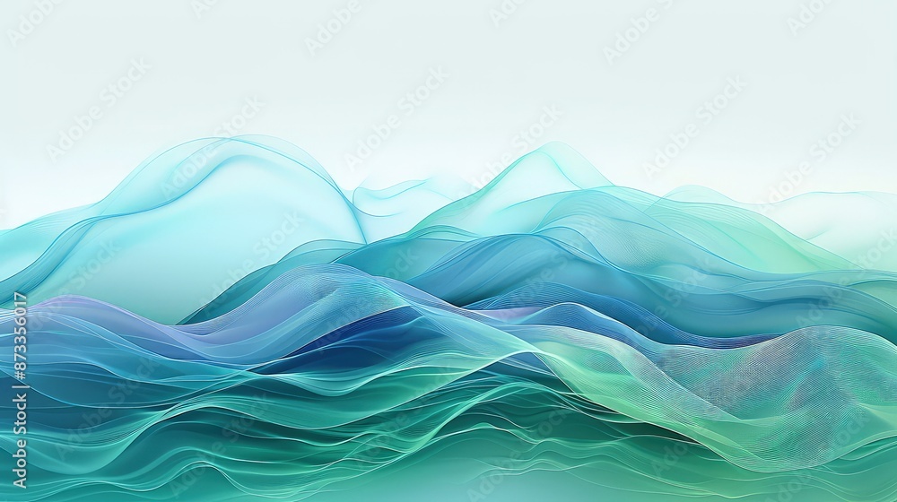 © Muhammad - An elegant 3D banner featuring a wave in a serene blue and green gradient, simulating the calming effect of ocean waves in abstract form. © Muhammad - An elegant 3D banner featuring a wave in a serene blue and green gradient, simulating the calming effect of ocean waves in abstract form.