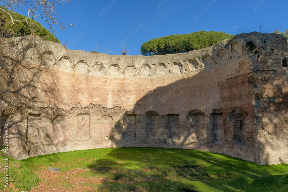 Baths of Trajan - the southwestern exedra of the once housed one of the two libraries (Greek and Latin). Rome, Italy Baths of Trajan - the southwestern exedra of the once housed one of the two libraries (Greek and Latin). Rome, Italy