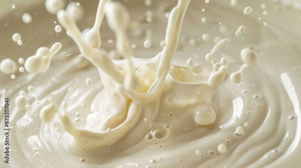 A detailed shot of the stirring paddle inside a yogurt maker churning the mixture of milk and cultures into a smooth and thick consistency. A detailed shot of the stirring paddle inside a yogurt maker churning the mixture of milk and cultures into a smooth and thick consistency.
