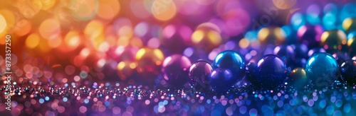 Colorful Shiny Balls On Glittering Background