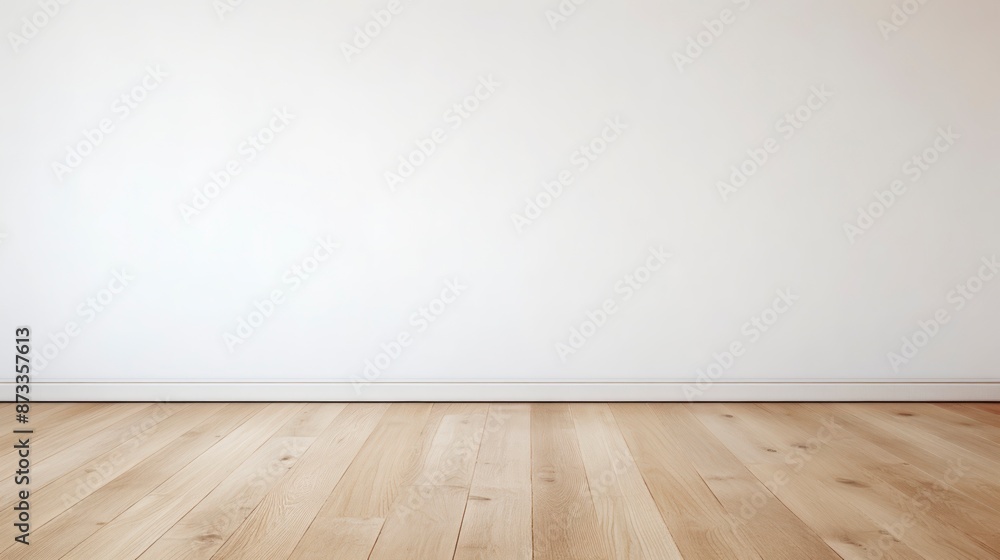 Empty room with wooden floor and white wall. Empty room with wooden floor and white wall.