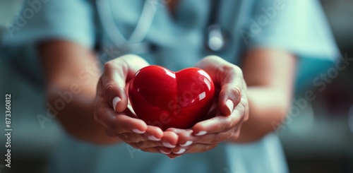 Person Holding Red Heart in Hands