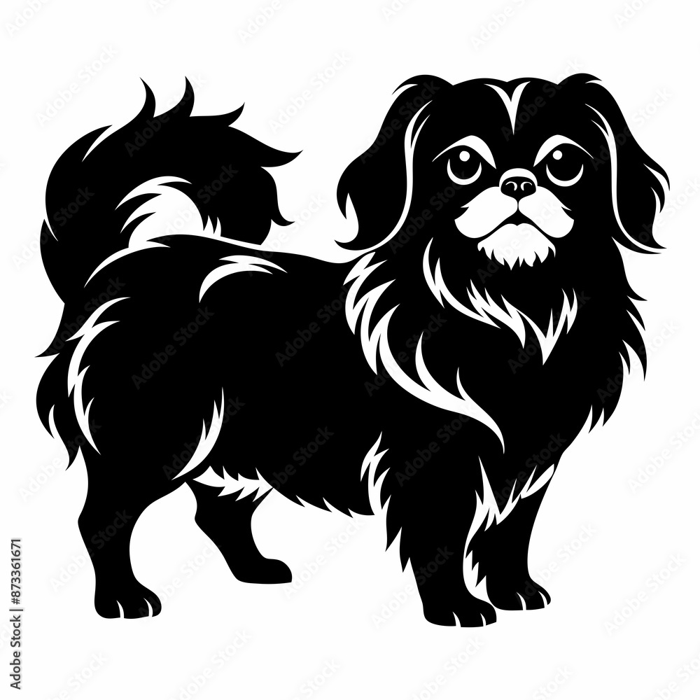 Fototapeta premium illustration of a dog,corgi dog,vector ART line art