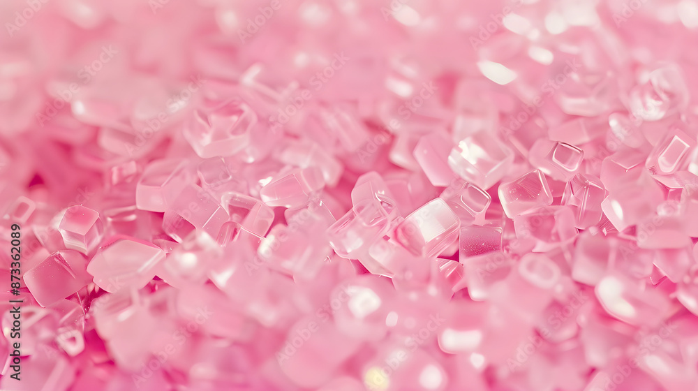 Obraz premium Plastik Granulat in Rosa, Ein Haufen mit Kunststoffgranulat, PA6, ASA, PP, Glasfaser, Rosa Kunststoffgranulat zur Produktvorstellung, Kunststofftechnik, Spritzgusstechnik, Pinker Kunstkopf