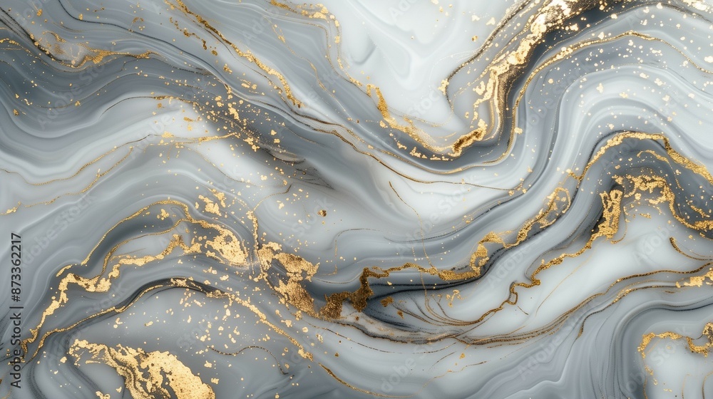 Abstract grey and gold marble texture with fluid patterns and metallic accents, creating a stylish design. Abstract grey and gold marble texture with fluid patterns and metallic accents, creating a stylish design.
