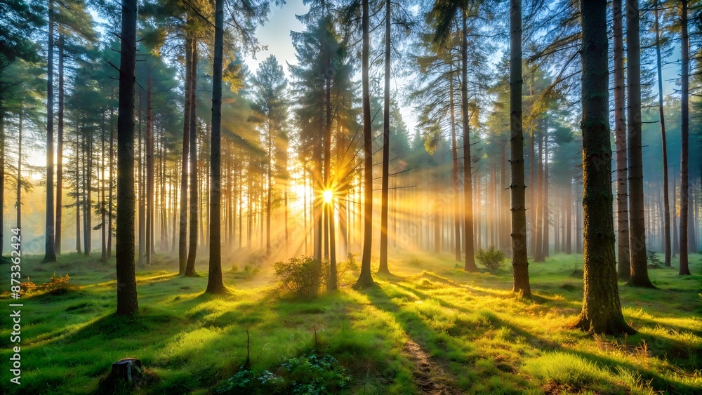 sunrise in the forest sunrise in the forest